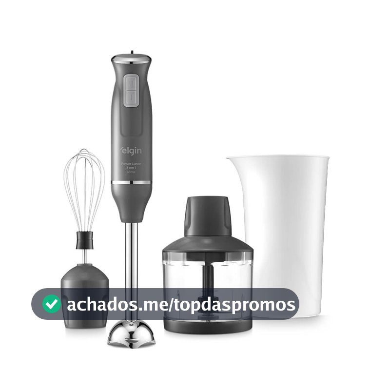 Mixer Power Inox 3 em 1 600W Elgin Lunar 110V - Mixer, triturador e batedor