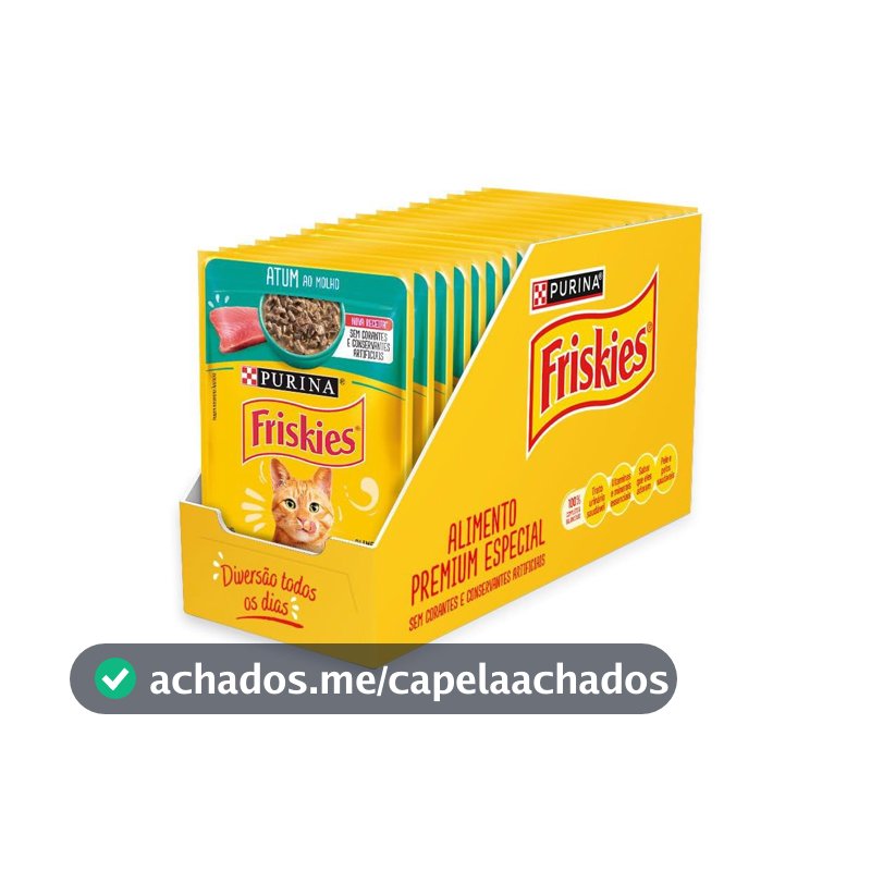 Pack Nestlé Purina Friskies Ração Úmida Para Gatos Adultos Atum Ao Molho - Com 15 Sachês 85g