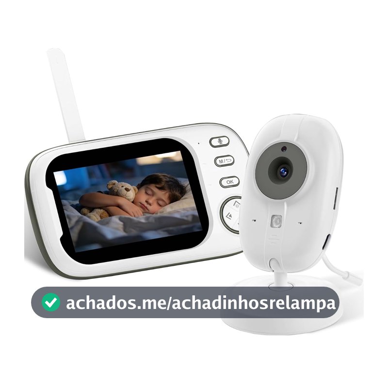 Babá Eletrônica 3,5" com Visão Noturna e Áudio Bidirecional