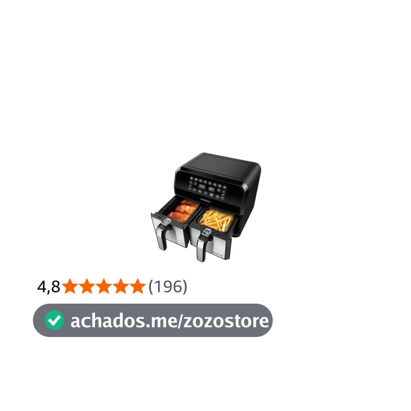 Fritadeira Air Fryer Dual Duplo Cesto 8L, Mondial, 2200W, 110V - AFD-01-BI