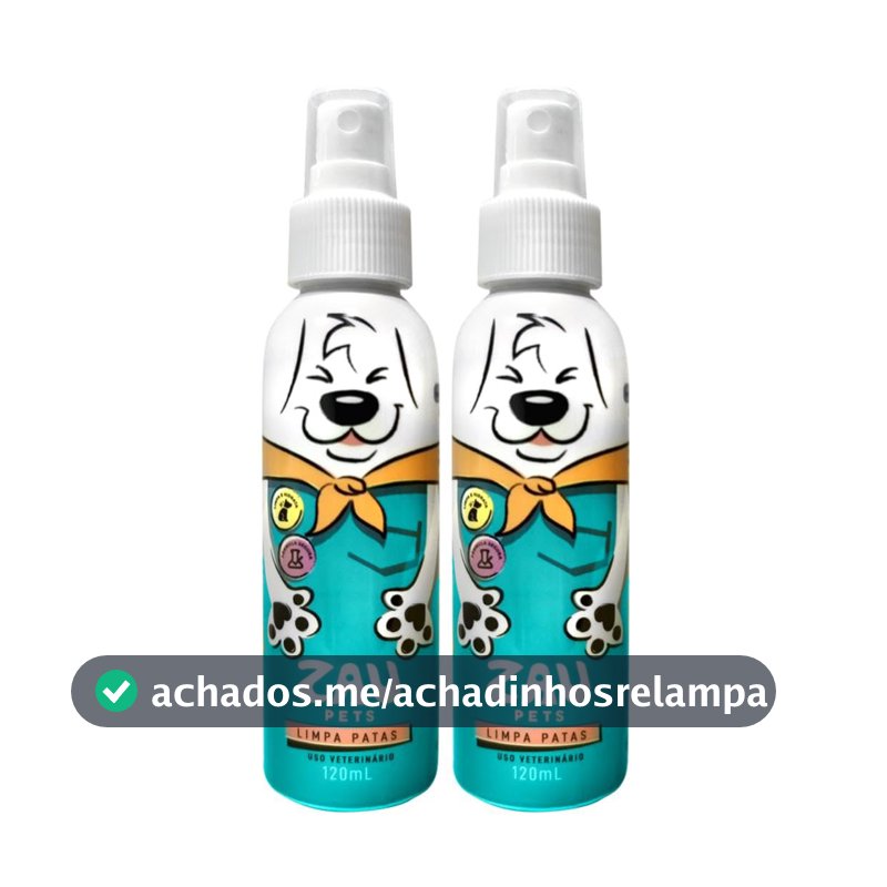 Kit 2 Limpa Patas para Cachorro e Gato - Limpador de Patinhas - Spray 120 ml por frasco - Zau Pets