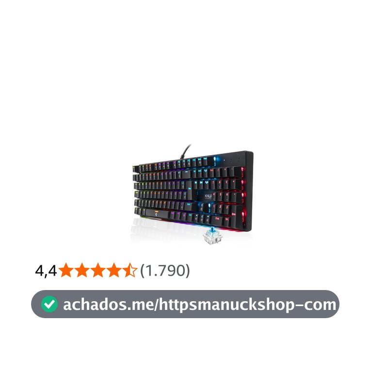 Teclado Mecânico Gamer Switch Blue Led Rgb 7 Cores Rainbow 12 Funções Anti Ghosting Abnt2 Usb para Pc Computador Notebook Mac