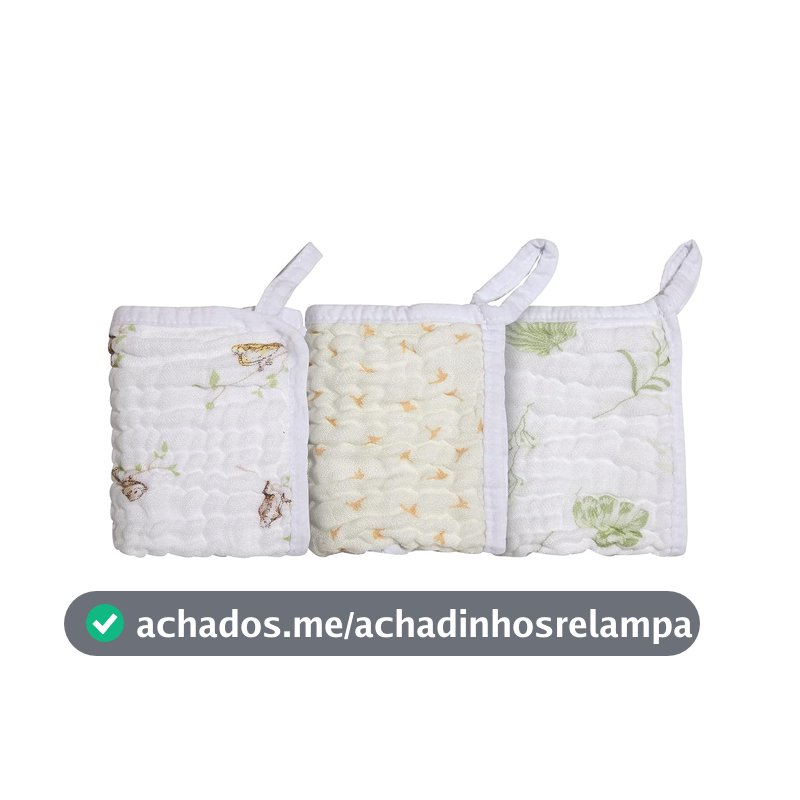 Papi Textil Paninho De Boca Soft Bamboo Mami C/Prendedor De Chupeta 25Cm X 25Cm Contem 03 Unidades
