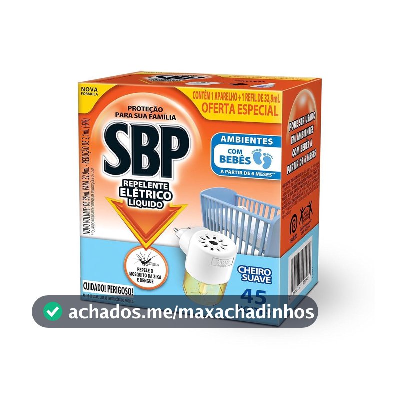 Repelente Elétrico Líquido SBP, 45 Noites, 35ml