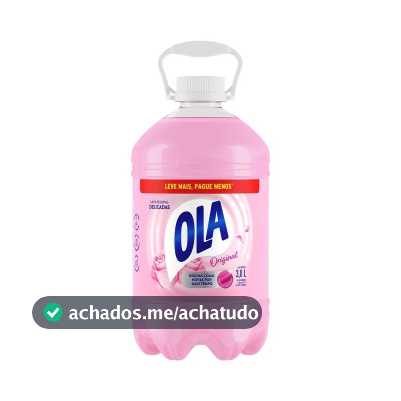 Ola Original Sabão Líquido para Roupas Finas e Delicadas, 3,8L