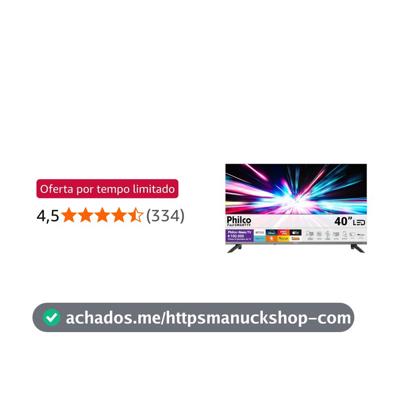 Smart TV 40" Philco Roku TV HDR10 Dolby Áudio P40CRA