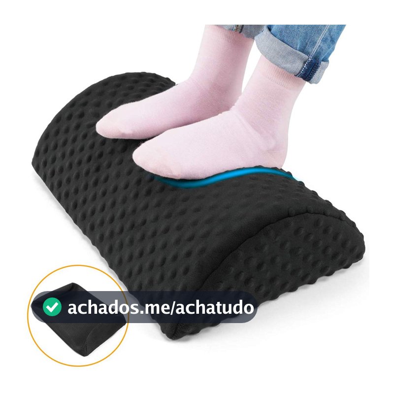 Mabor Descanso para os pés sob a mesa, descanso ergonômico para os pés de mesa antiderrapante, apoio para os pés de espuma viscoelástica para sofás, alivia a dor nas costas e nas pernas,