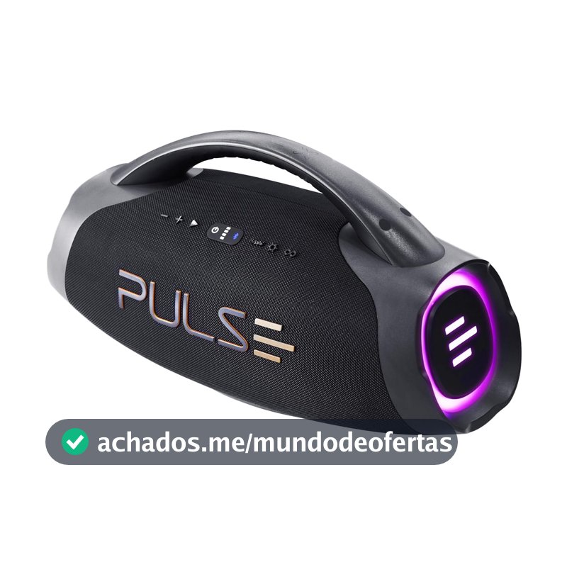 Caixa de Som Bluetooth Pulse X Boombox 220W RMS, Resistente a Água e com Iluminação LED – SP626
