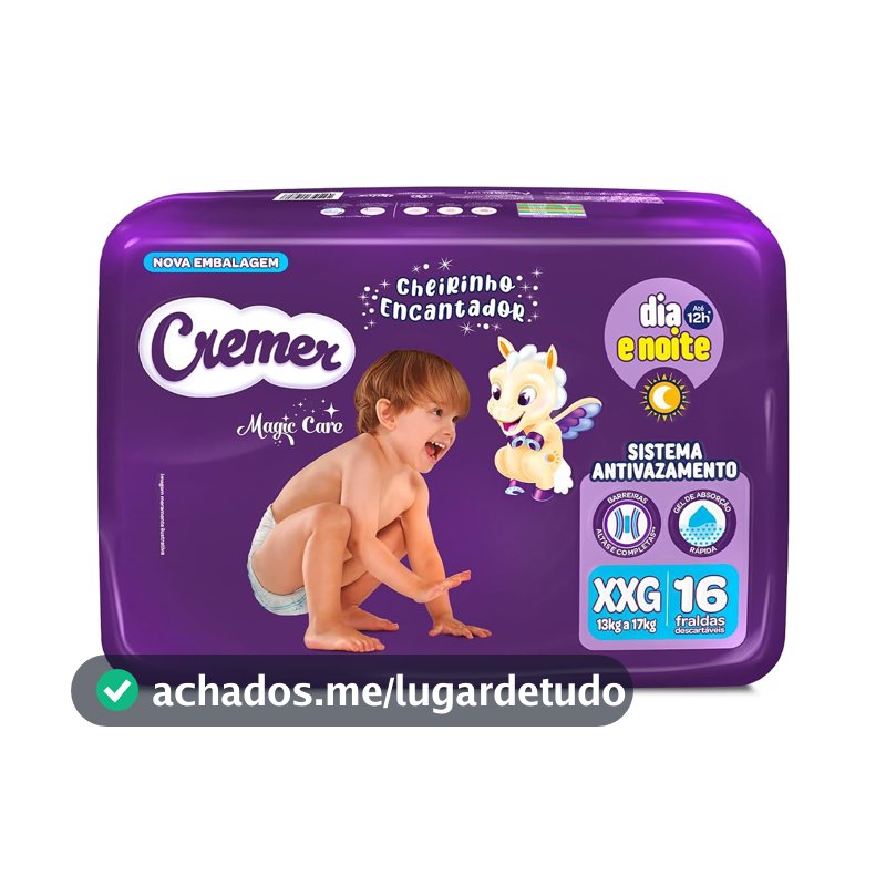 Fralda Cremer Jumbo XXG 16 Unidades