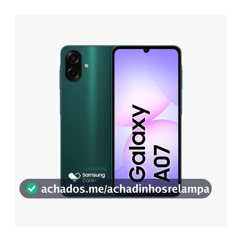 Celular Samsung Galaxy A07 128GB, 4GB, Câm. 50MP, Tela 6.7"- Verde