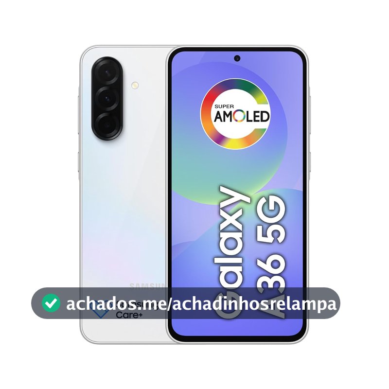 Celular Samsung Galaxy A36 5G 128GB, 6GB RAM, Câmera 50MP, IP67, Super AMOLED 6.7", Recursos AI, Branco