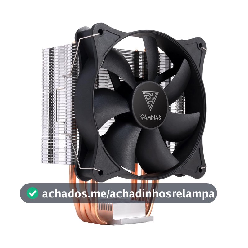 Gamdias Air Cooler Boreas E1-410 Mono 120mm 4 Heatpipes Compatível c/ Intel LGA 1700/1200/1151 e AMD AM4/AM5 Desktop Preto