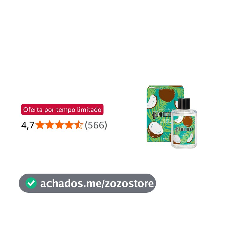 Phebo Deo Colônia, Coco da Bahia, 200ml