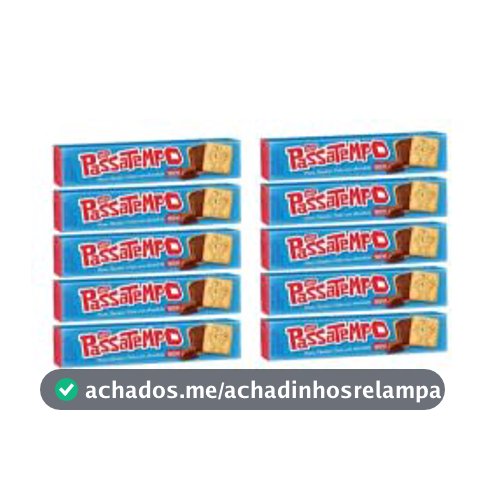 Kit C/10 Biscoito Recheado Passatempo Chocolate 130g Nestle