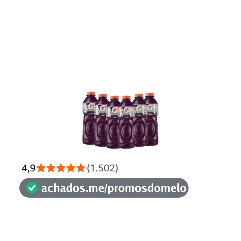 Isotônico Gatorade, Uva, Garrafa 500ml, Pack com 6 unidades
