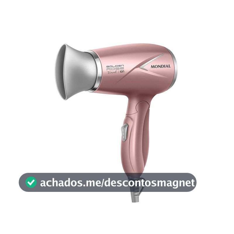MONDIAL Secador de Cabelos Travel, Golden Rose, 1200W, Bivolt - SC-47-GR