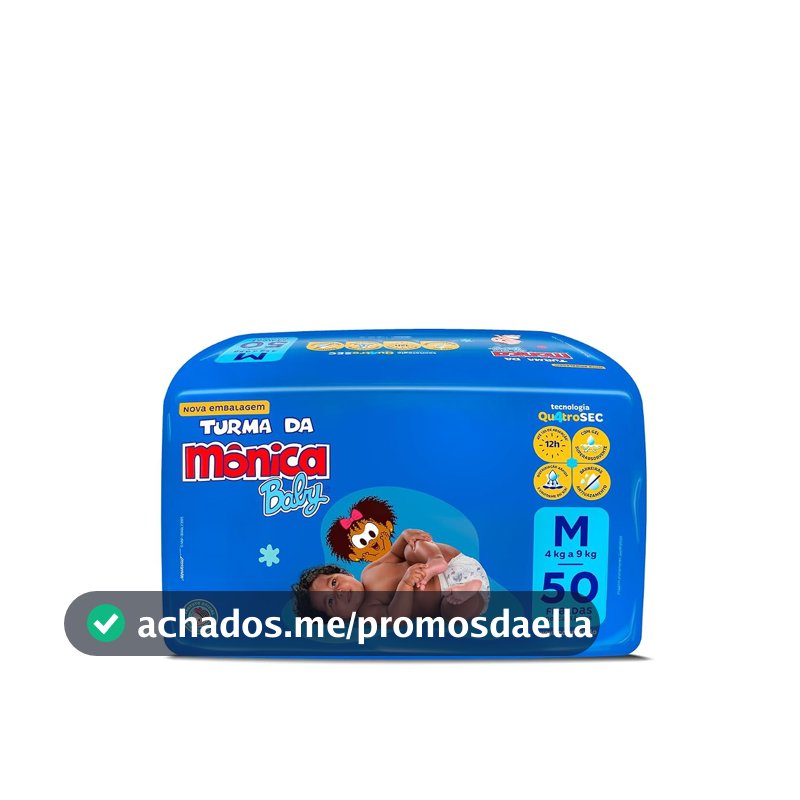 Fralda Turma da Mônica Baby Mega M 50 Unidades