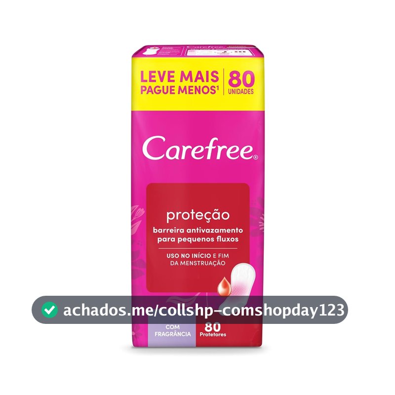 Protetor Diário Carefree, Com Fragrância, 80 Unidades