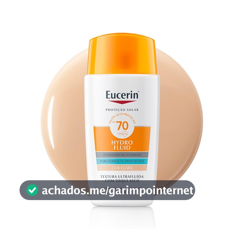 Eucerin Sun Protetor Solar Hydro Fluid Facial Cor Clara FPS70 50ml