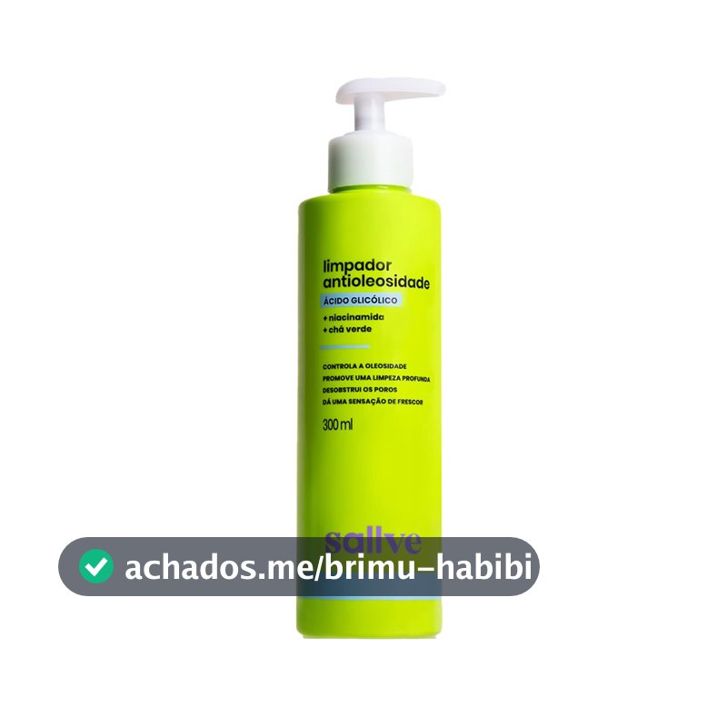 Limpador Antioleosidade Sallve, Com Niacinamida, 300ml