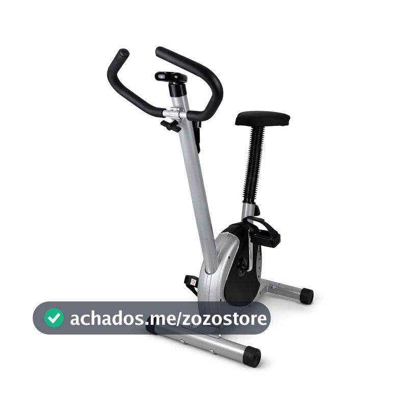 Bike Ergométrica Bicicleta Vertical Academia Com Painel Digital Prateado Premium