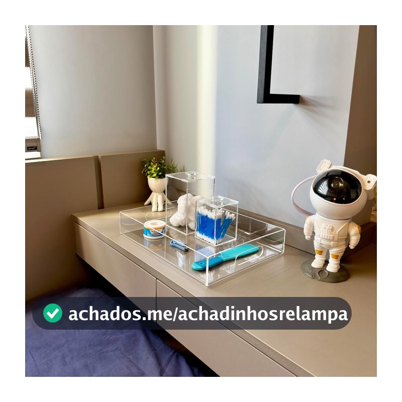 Kit Higiene para bebê com bandeja espaçosa e dois potes organizadores - Transparente