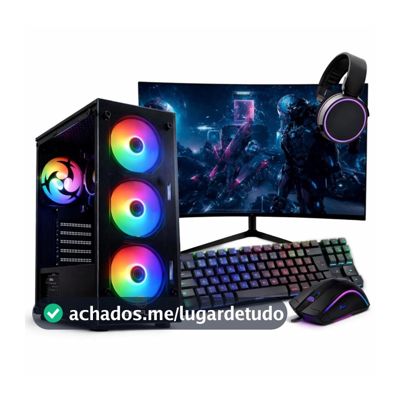 PC Gamer Completo Ryzen 5 5600GT, 16GB DDR4, SSD 480GB, 500W 80 Plus, Monitor 21.5", Teclado, Mouse, Headset, Windows 11 Pro