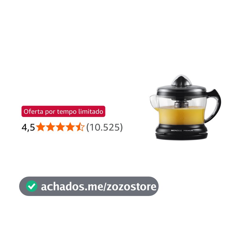 MONDIAL Espremedor Premium, Preto, 30W, 110V - E-02