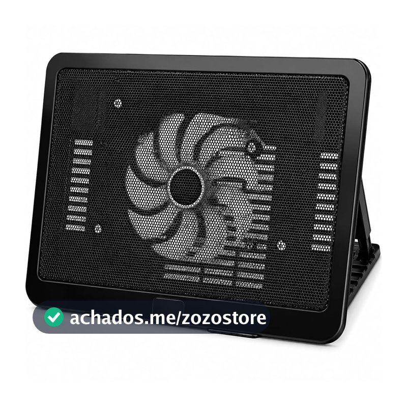 Base Refrigeradora Para Notebook Com Ventilação E Suporte Ajustável (Preto)