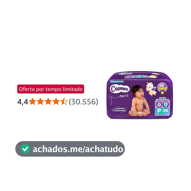 Fralda Cremer Econômica P 36 Unidades