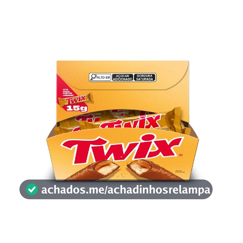 Chocolate Twix Original - Caixa com 30 unidades de 15g