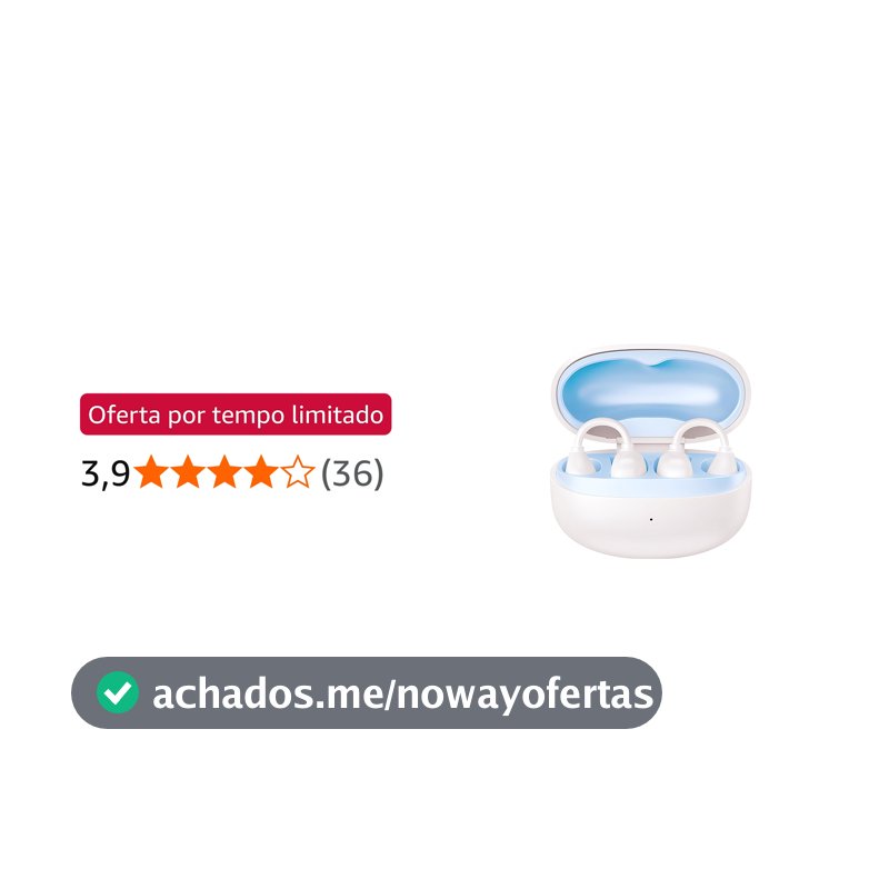 Fone de Ouvido Bluetooth sem Fio com Clip de Orelha, Fone Bluetooth Esportivo com Controle por Toque, Chamadas Mãos Livres, Estojo de Carregamento, Bluetooth 6.0