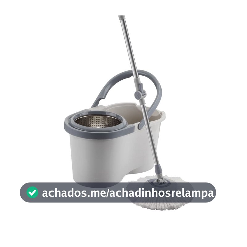 MOP Giratório Inox Menalux com Refil Extra de Microfibra