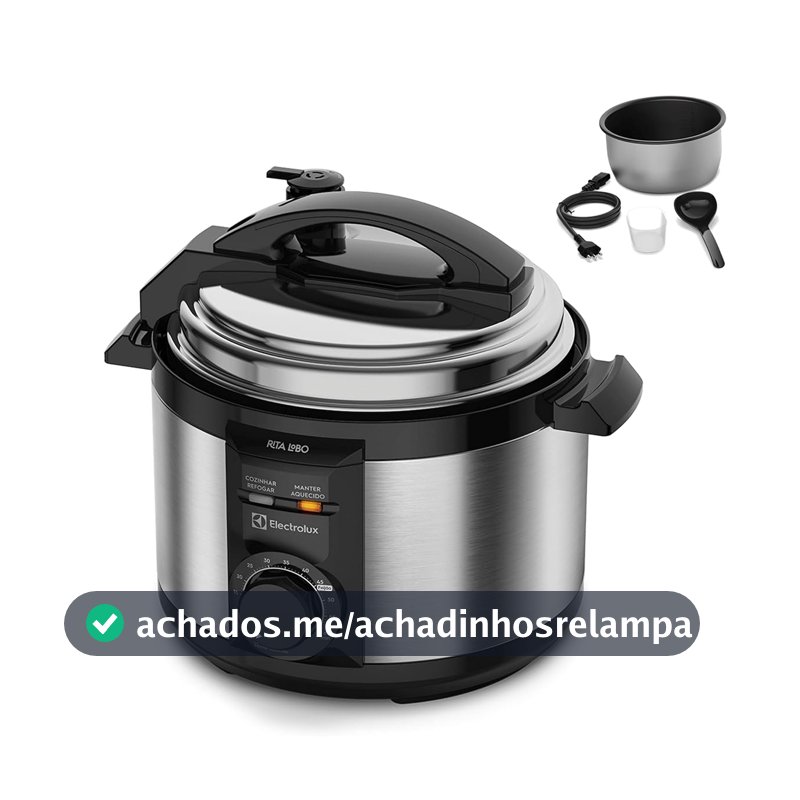 Panela pressão elétrica electrolux 3 Litros inox compacta feijão segura 9 travas segurança silenciosa PCE15 Rita Lobo 127v