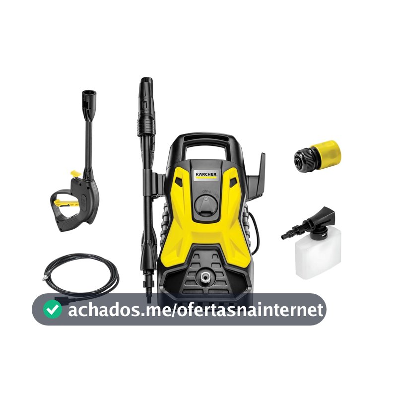 Kärcher Lavadora de Alta pressão Prática Black, 1500 PSI/Libras, 1400W, 300L/h com Aplicador de Detergente e Lança Regulável 127V, Energia elétrica