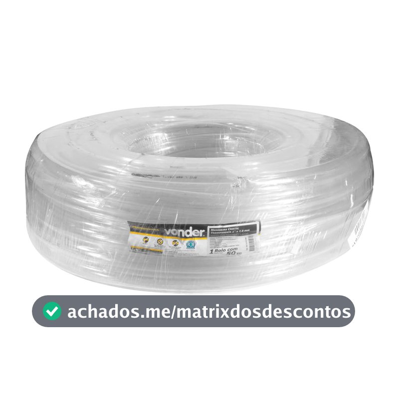 Mangueira Cristal Transparente 1"x2,0mm com 50 metros - Vonder
