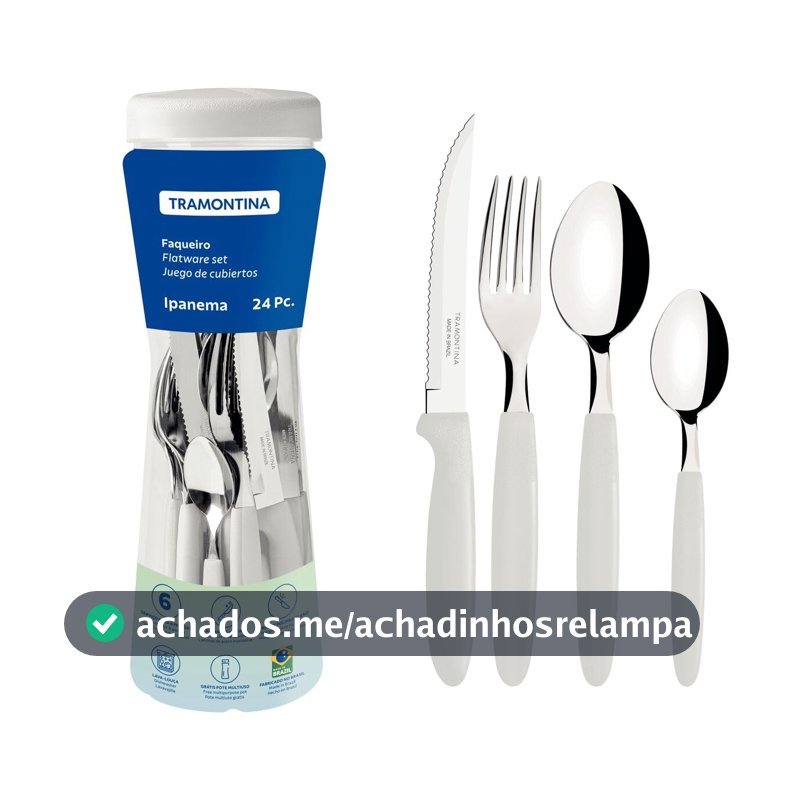 Faqueiro 24 Peças, Tramontina, Ipanema 23399891, Branco