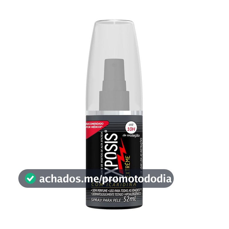 Exposis Extreme, Repelente Spray de Mosquitos, com Icaridina, Até 10h de Proteção, 52ml