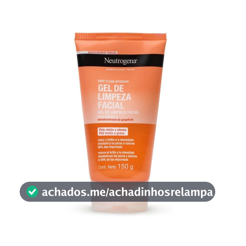 Gel de Limpeza Facial Neutrogena Deep Clean Intensive, Grapefruit, 150g