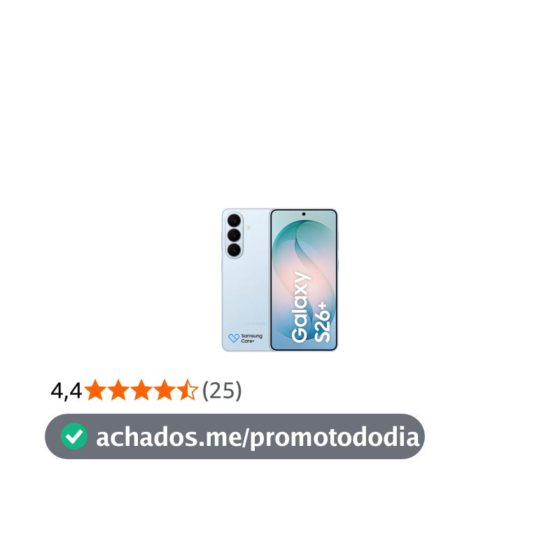 Celular Samsung Galaxy S26+ 5G, 256GB, 12GB RAM, Câmera Tripla de 50+12+10, Tela Grande de 6.7" - Azul