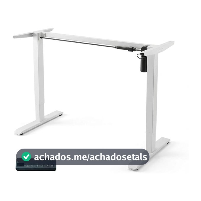 Estrutura de Mesa Elétrica Ajustável para Trabalho em Pé e Sentado – 3 Configurações de Memória, Altura de 72cm a 120cm, Base Ergonômica e Design Silencioso para 110v e 220v (Branco)