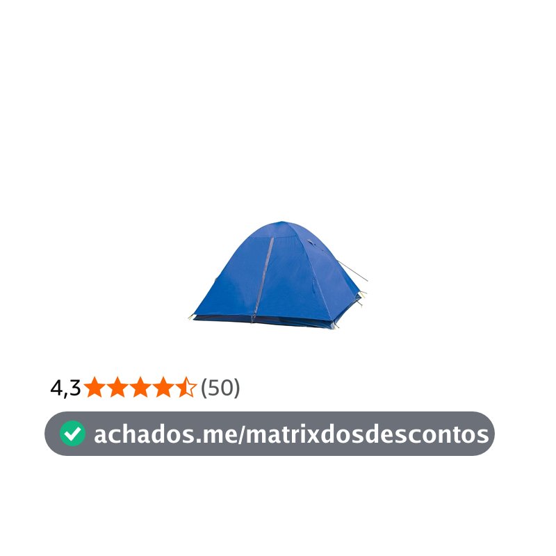 Nautika, Barraca De Camping Fox 3/4 Pessoas com Coluna D’água, Formato Iglu, Impermeabilizado, Acompanha Estacas, Cordas para Fixação, Fácil de Montar, Confortável para Pessoas Altas