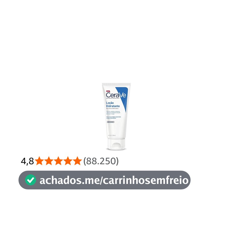CeraVe, Loção Hidratante Corporal, com textura Fluida e Ácido Hialurônico
