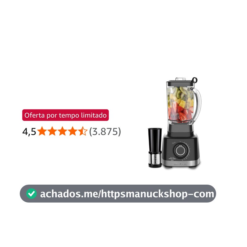 Liquidificador Turbo, Blq1300p, 1400W, 3L, Chumbo, 127v, Britânia