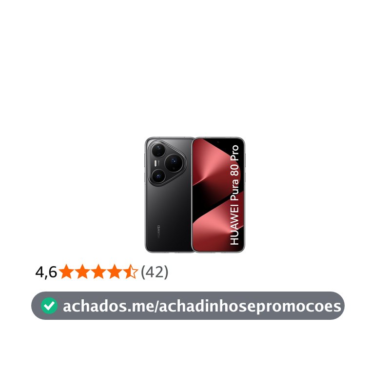 Smartphone, HUAWEI Pura 80 Pro 12GB+512GB, Câmera Ultra-iluminação de 1 Polegada, Câmera Teleobjetiva Macro Ultra-iluminação, Cancelamento de Ruído por IA, 5170 mAh, Dual SuperCharge,Celular Preto