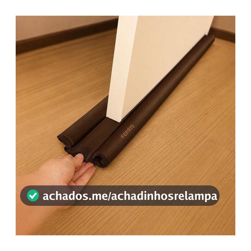 Protetor Veda Porta Duplo Impermeável Marrom 80cm Bloqueia Insetos Poeira Vento Frio Ar Isolamento Térmico Acústico Fácil de Instalar Limpar Resistente (Marrom, 80 cm)