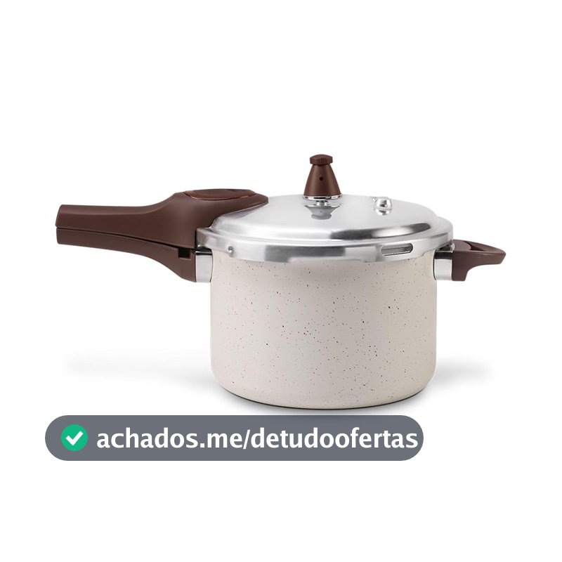 Brinox - Panela de Pressão 4,2L Antiaderente Ceramic Life com Fundo de Indução Pressure - Vanilla
