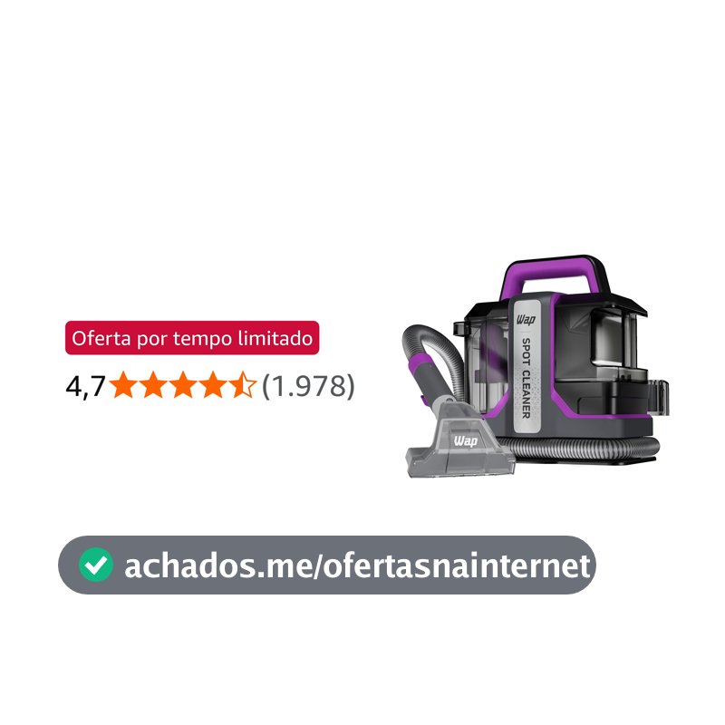 WAP Extratora Portátil Spot Cleaner W3, 3 em 1, Borrifa, Esfrega e Extrai, com Sistema de Autolimpeza, 1450W 220V