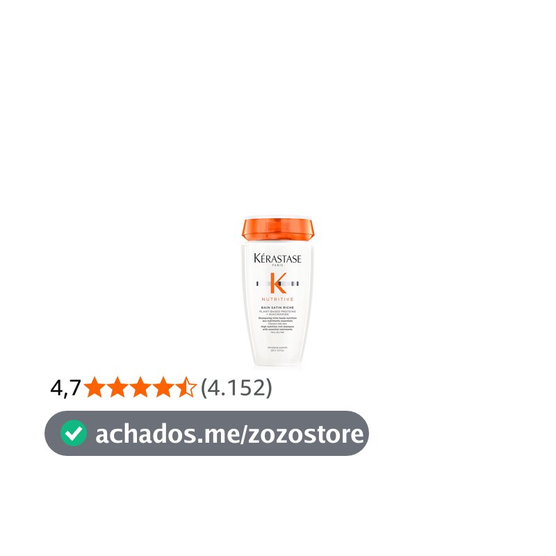 Kérastase Nutritive Bain Satin Riche Shampoo Nutritivo para Cabelos Finos e Médios, Secos e Ressecados, Nutrição Profunda com Ativos Anti-ressecamento 250ml