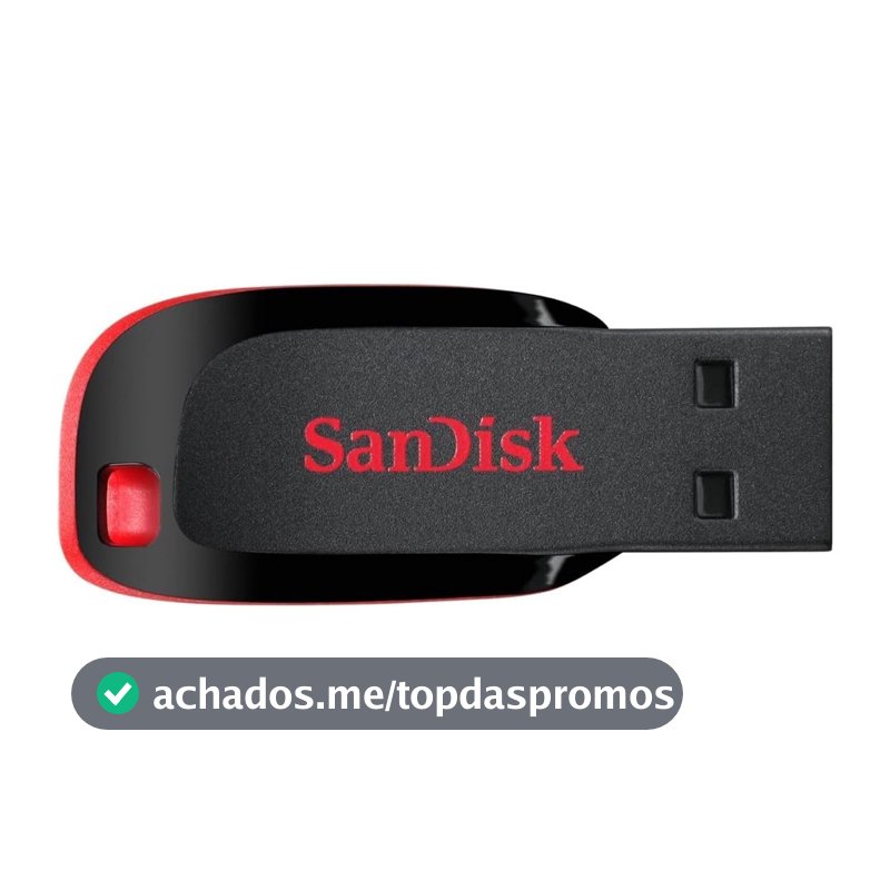 Pen Drive Cruzer Blade, SanDisk, 64GB, SDCZ60-064G-B35, Preto